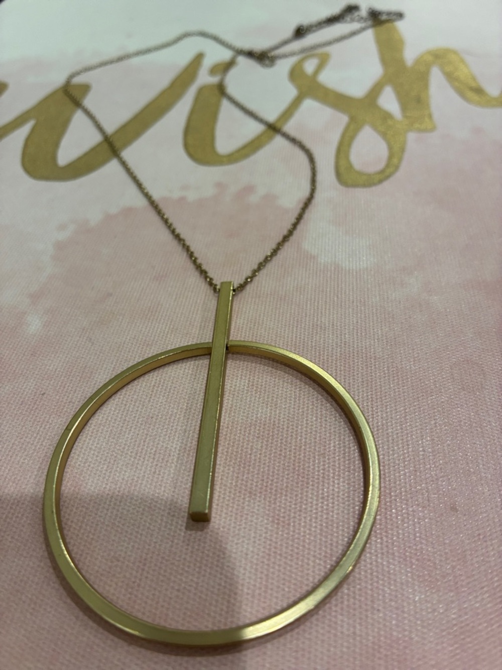 Gold-Tone Minimalist Circle Pendant Necklace - Women